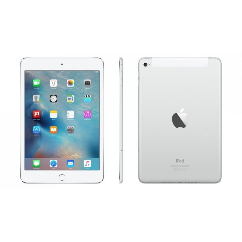 Apple iPad mini 4 (2015) A1550 Silver 16GB 2GB RAM Apple A8 Smart Tablet  WiFi + Cellular 7.9 Inch Retina Display DISPLAY 7.90-inches (1536 x 2048)  PROCESSOR Apple A8 FRONT CAMERA 1.2MP